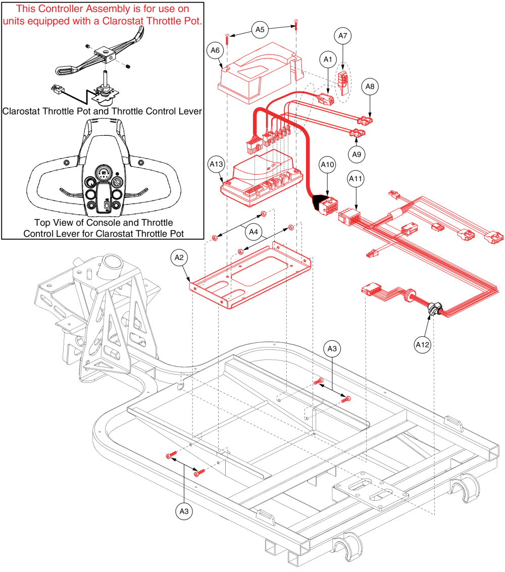 Celebrity X R-series Controller Clarostat Throttle Pot parts diagram