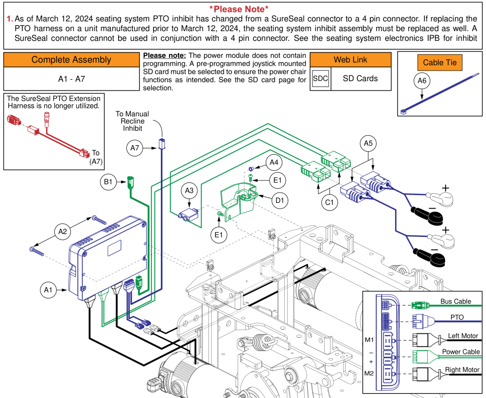 Ql3 Electronics, 7mph Accu-trac Motors, Manual Recline, Q6 Edge 3 parts diagram
