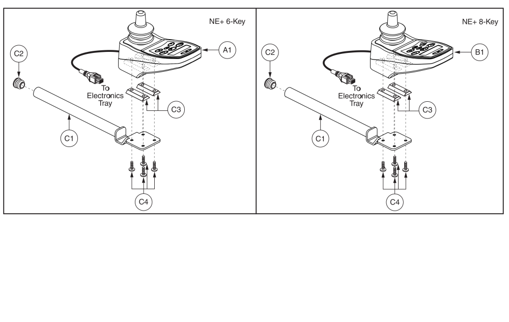 Ne+ Joystick Assy, Q6 Edge X parts diagram