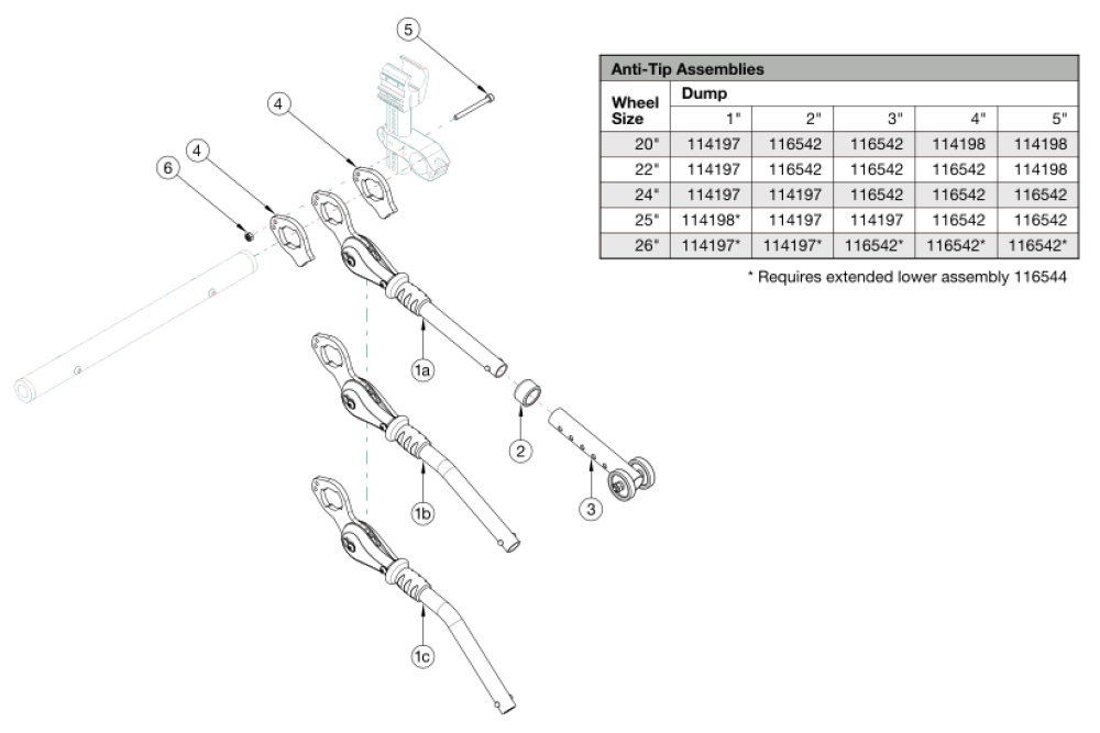 User Activated Anti-tips Clik - Rogue Xp parts diagram