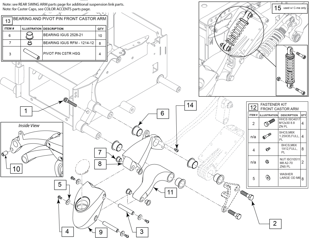 Front Swing Arm After S/n Prefix Q7mq-91, Q7mp-6,q7ml-61,q7mc-62 parts diagram