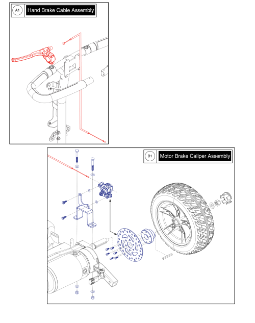 Motor Brake Caliper Assembly parts diagram