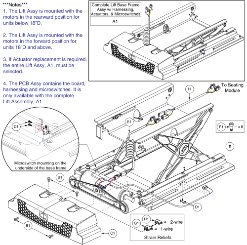 Lift Frame Assembly, Tb3 parts diagram