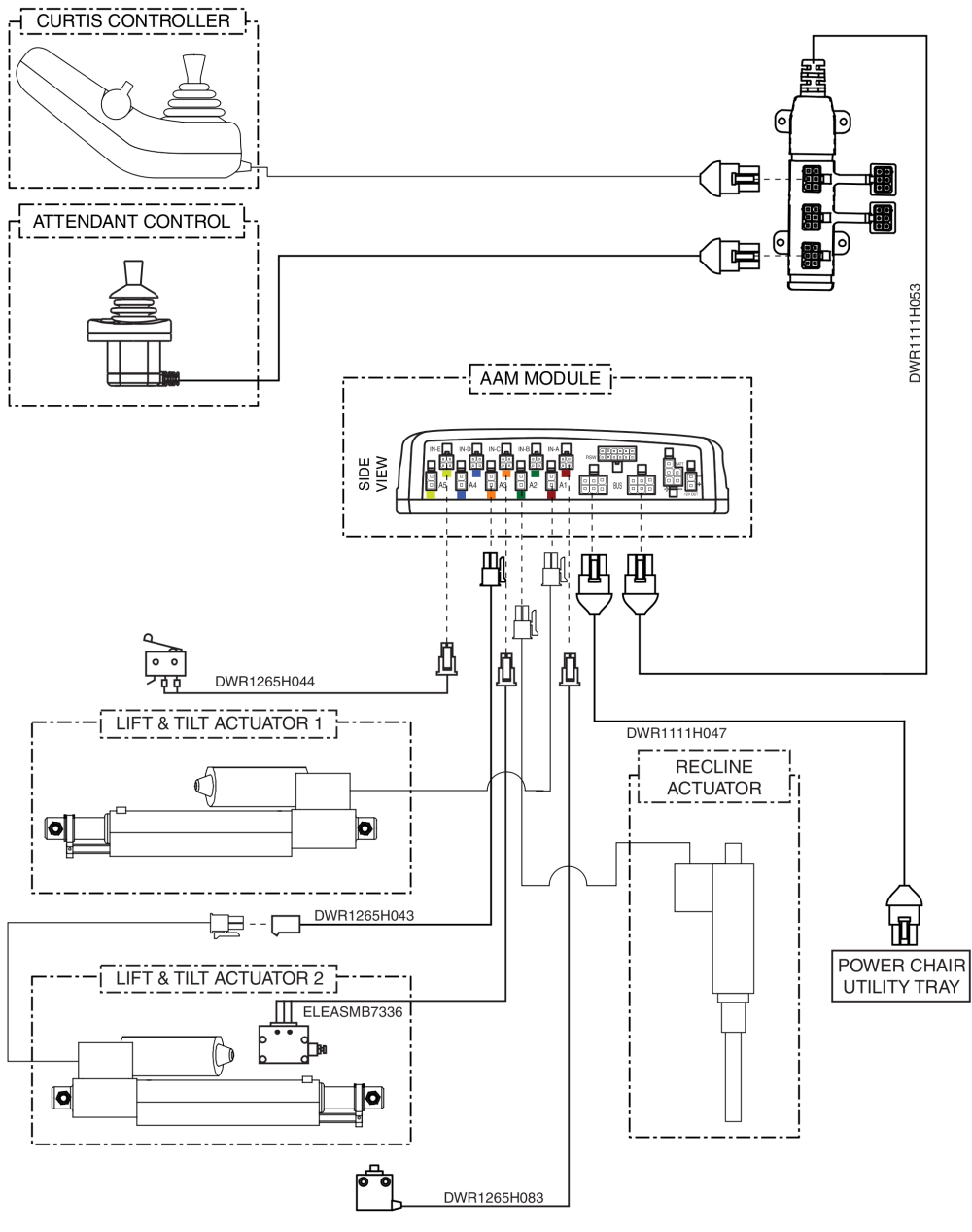 Tb2 Lift, Tilt, And Recline, Electrical System Diagram parts diagram