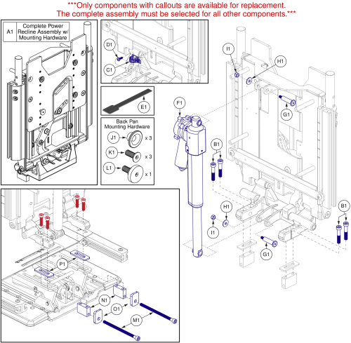 Power Recline Back, V2(tb3.5) Tilt Tb3, Occupied Transit parts diagram