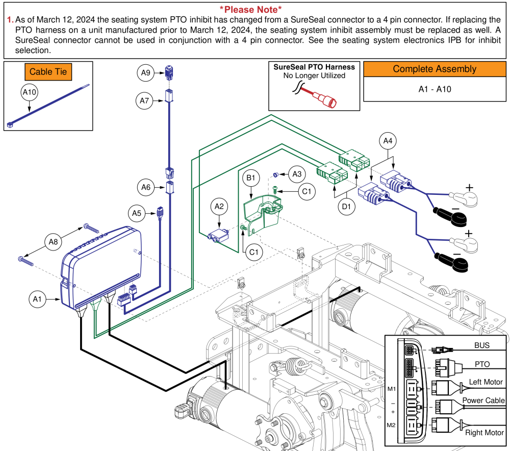 Ne+ Base Electronics, Tilt Thru Toggle, Q6 Edge 2.0 parts diagram