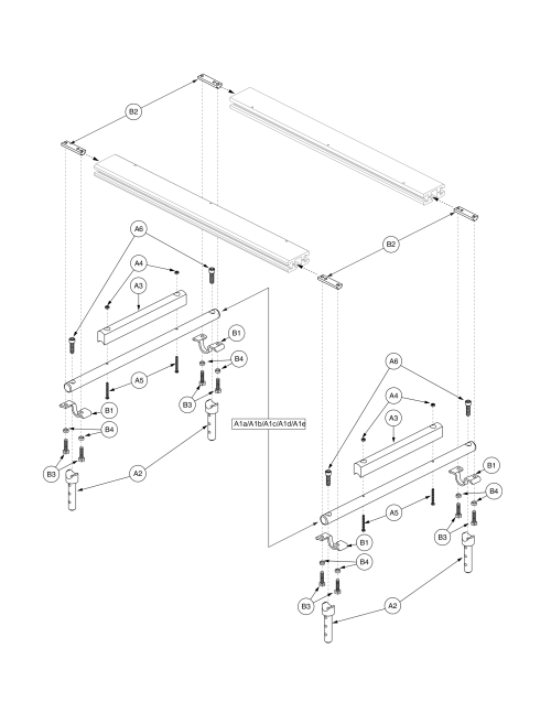 Hd Seat Frames - Horizontal & Vertical Stem Supports - Synergy Hd parts diagram