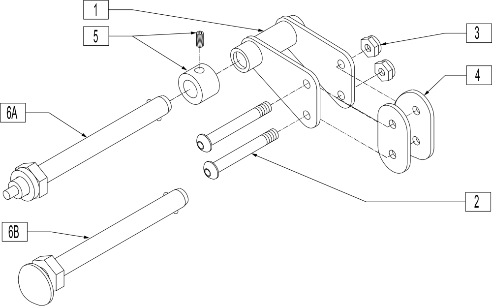Amputee Axle Bracket (fits Quickie Ts Prior To Qt-12900) parts diagram
