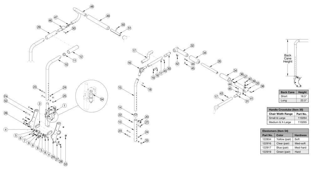 Arc Dynamic Back parts diagram