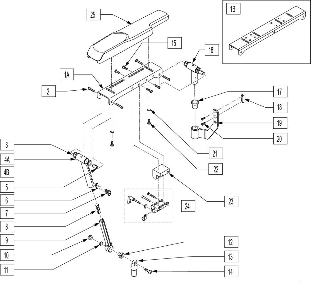 Recline Armrest S636/s646/s646se parts diagram