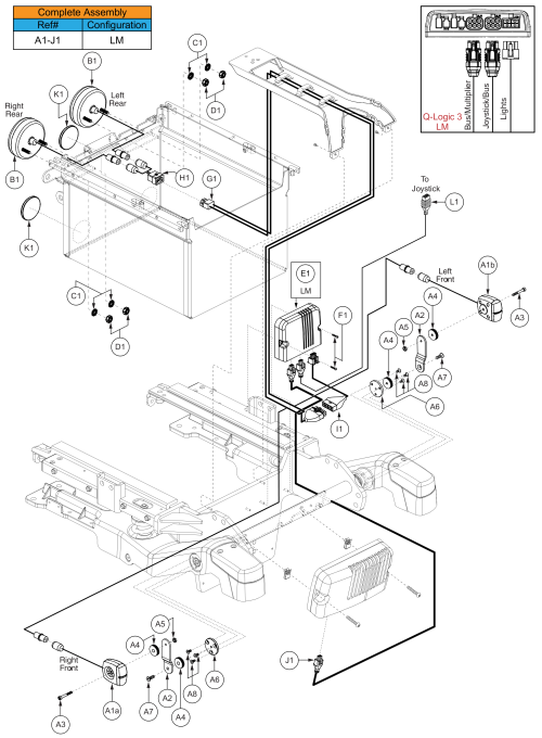 Lighting Assy, Q-logic 3, Rival (r44) parts diagram