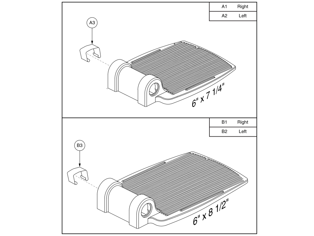 Standard Foot Plates - Style #7 Swing-away & Style #12 Elr parts diagram