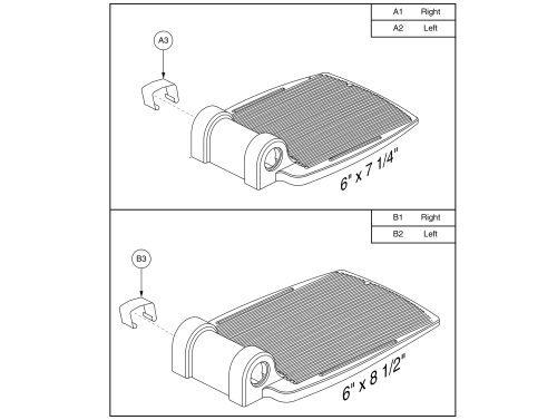 Standard Foot Plates - Style #7 Swing-away & Style #12 Elr parts diagram