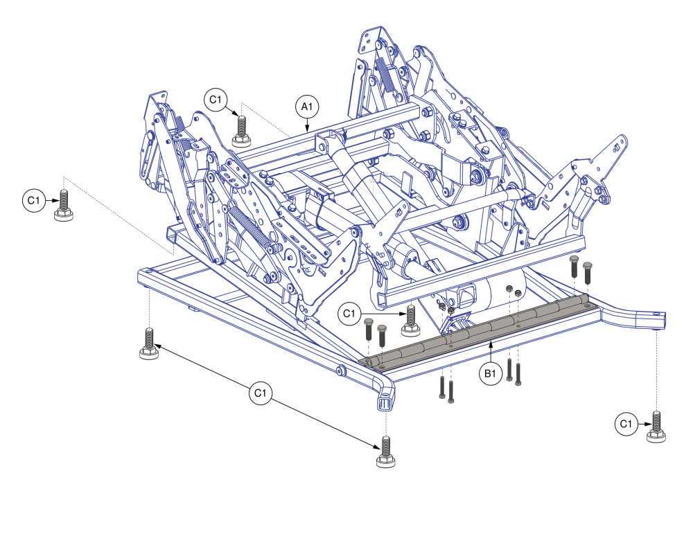 Lay Flat Mech Frame W/scissors (trendeleburg) parts diagram