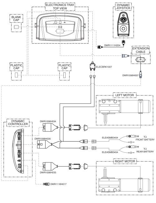 Electrical System Diagram, Dynamic, Off-board Charger, Jazzy Select 14 parts diagram