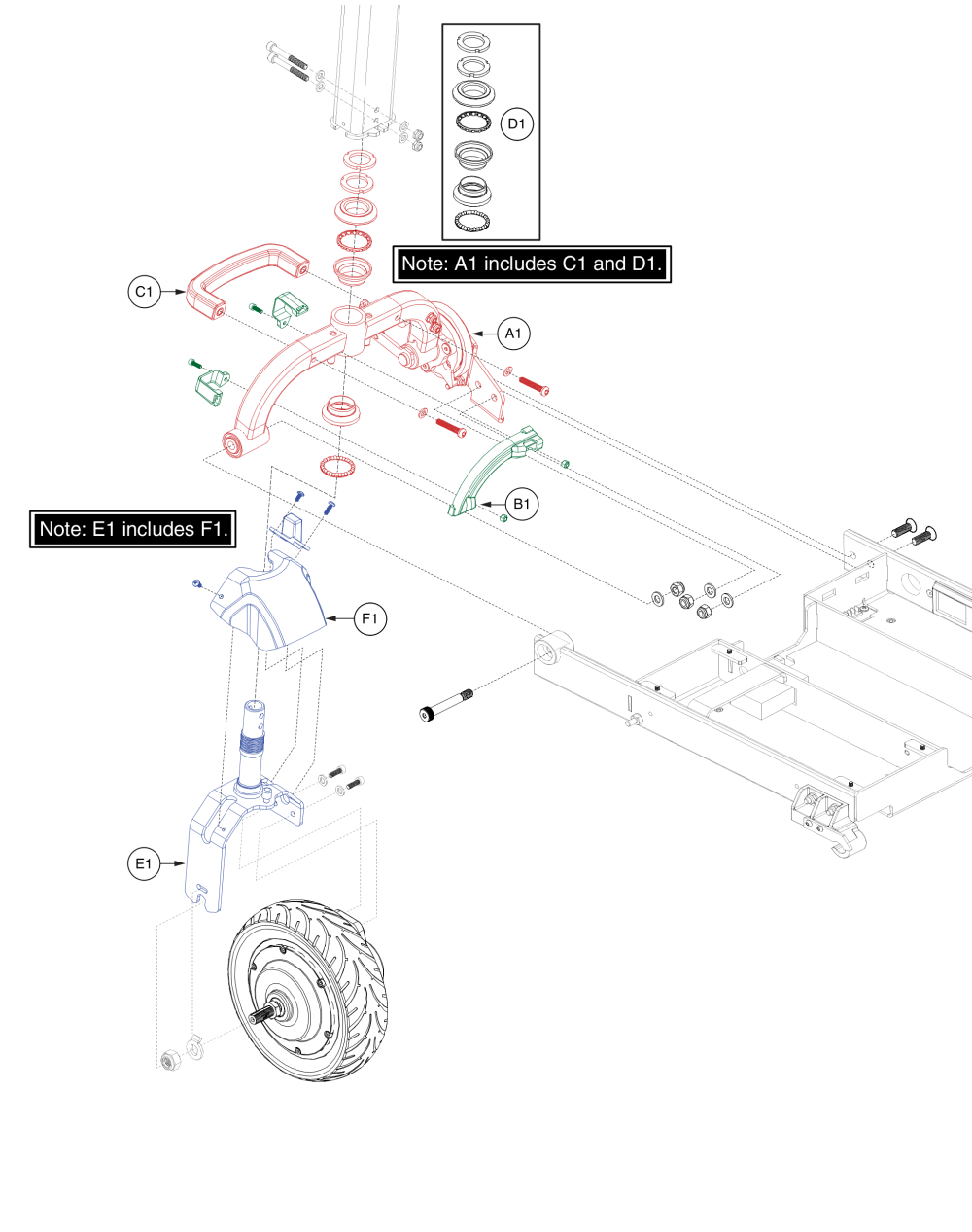 Yoke / Fork Frame parts diagram