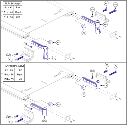 Legrest Hangers, Elr #12, Swing-away #7, And Drop-in, Synergy Seat parts diagram