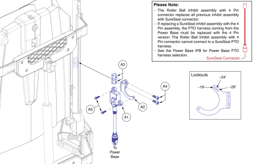 Back Mounted Inhibit Assembly, Tb Flex Seating parts diagram