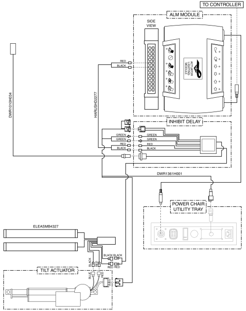 Electrical Diagram - Tilt Thru Joystick W/ Manual Recline, Remote Plus, Gen 2 parts diagram