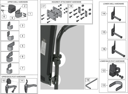Jay J2 & J2 Deep Contour Mounting Hardware Guide parts diagram