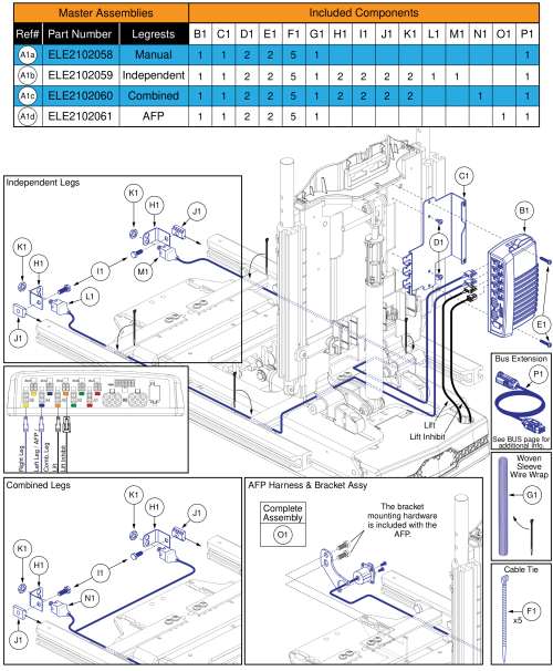 Ql3 Aam, Tb3 Lift (r44 Rival) parts diagram