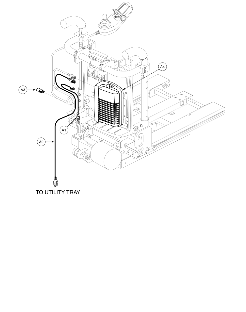 Q-logic Tilt Thru Joystick, Pediatric Tilt parts diagram