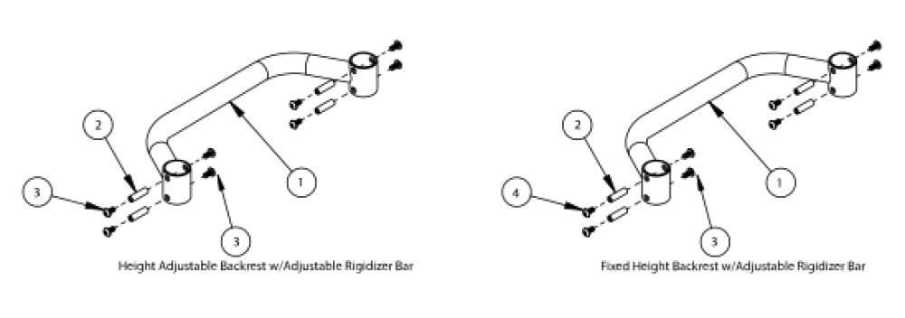 (discontinued) Ethos / Rogue Backrest With Adjustable Height Rigidizer Bar - Growth parts diagram