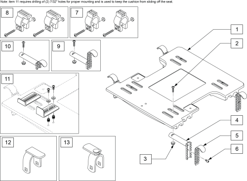 Jay Adjustable Seat parts diagram