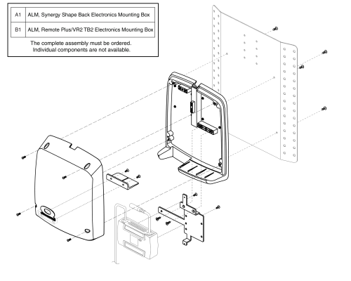 Electronics Box - Alm - Solid Back Plate/ Cane Mount, Tb2 parts diagram