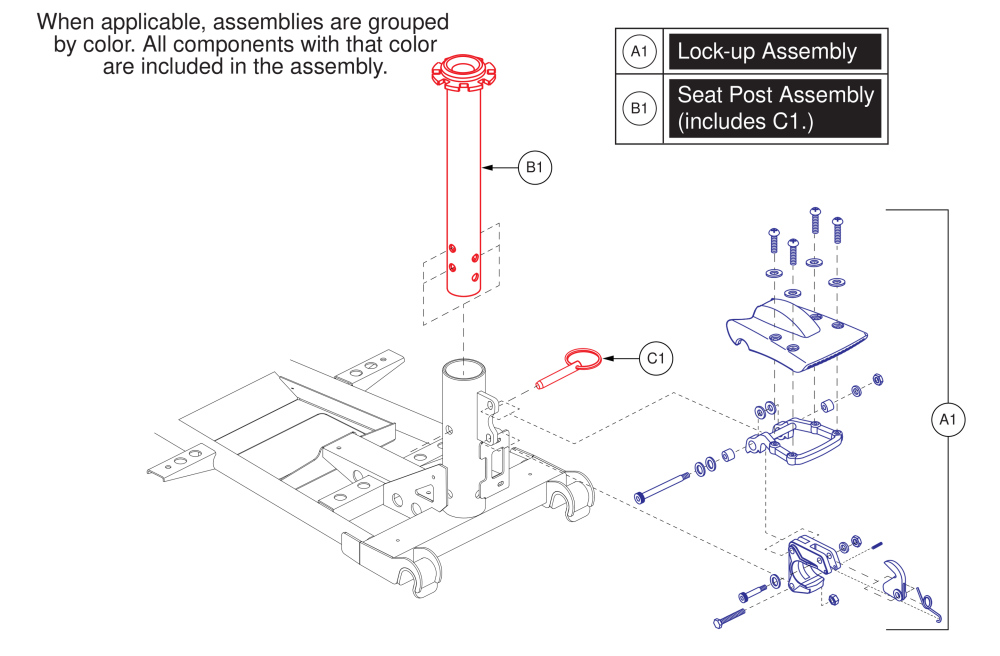 Seat Post & Lock-up Assy. parts diagram