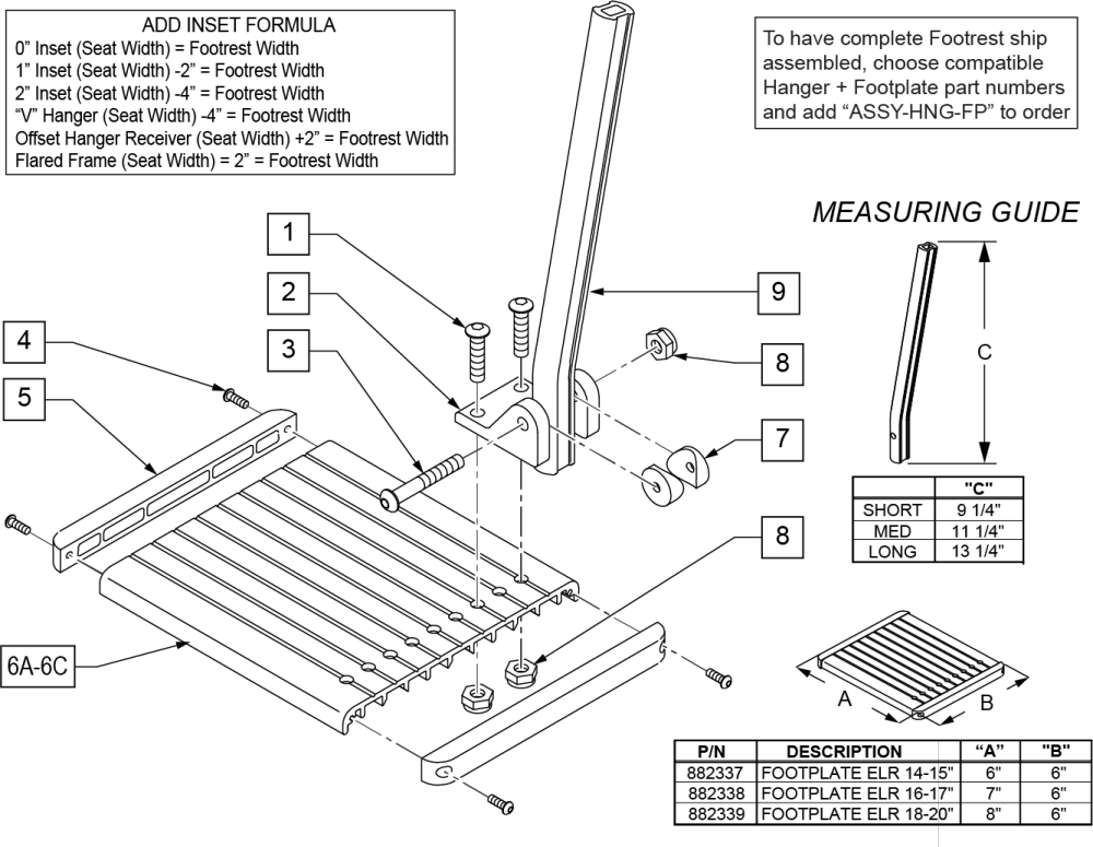 Elr Aluminum Footplate parts diagram