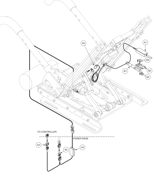 Vsi Tilt Thru Dual Toggle Electronics, Pediatric Tilt parts diagram