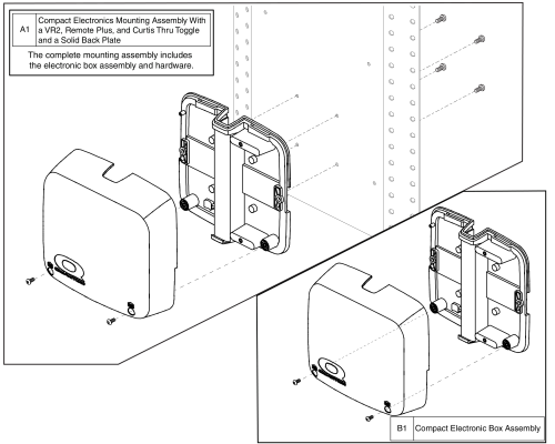 Electronics Mount - Compact Ele Box, Thru Toggle, Solid Back, Tb2 parts diagram