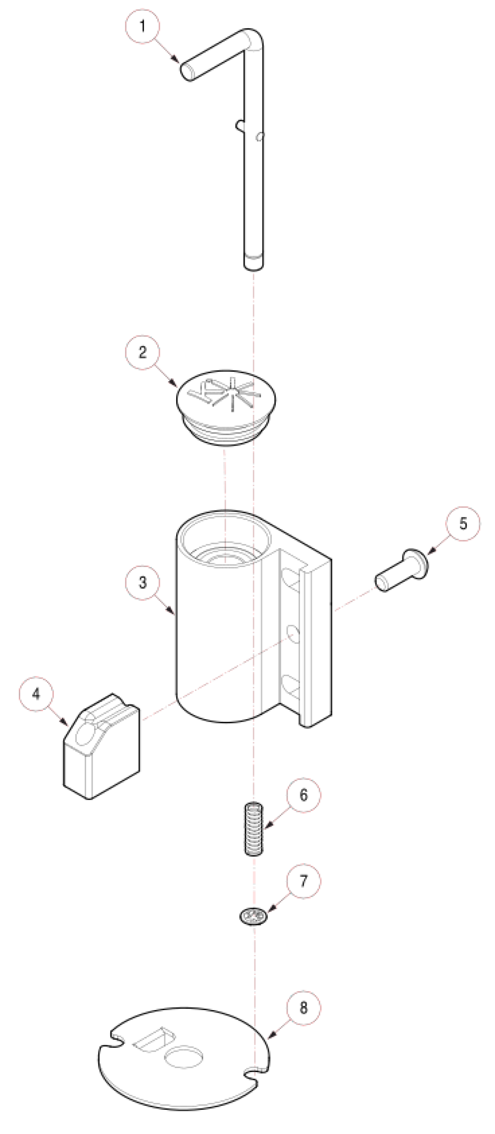 Catalyst Caster Pin Locks parts diagram