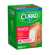 CURAD Plastic Bandages - Assorted - 80 CT
