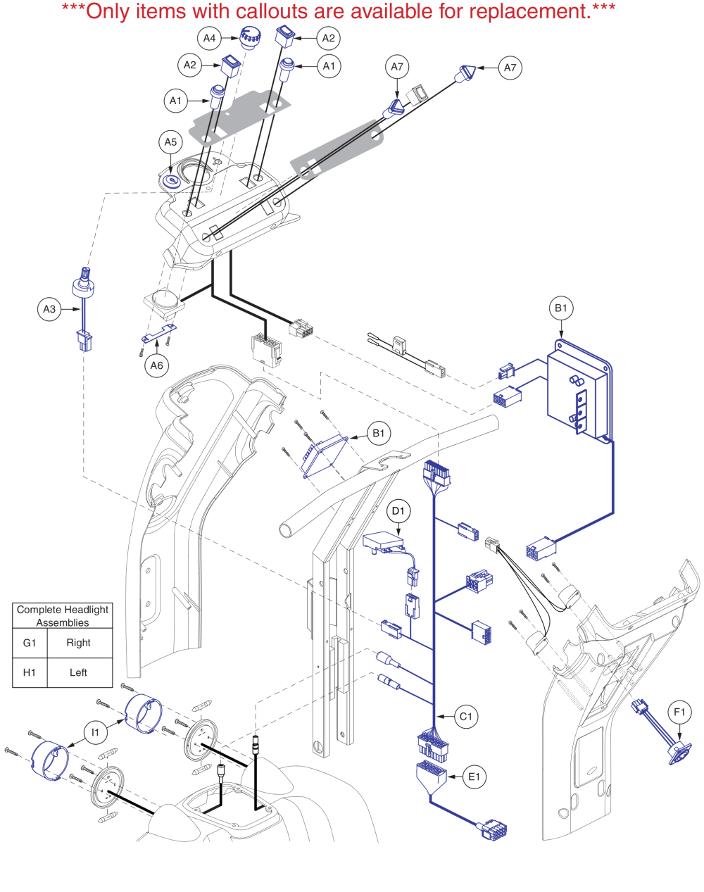 Hurricane Pmv5001 Console  Assy W/ Switches, Throttle, And Harnesses parts diagram