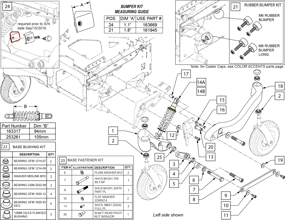 Q500 M / Q400 M - Suspension Prior To 7/15/22 parts diagram