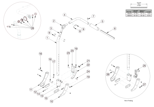 Cr45 Fixed Height With Adjustable Handle Backrest parts diagram