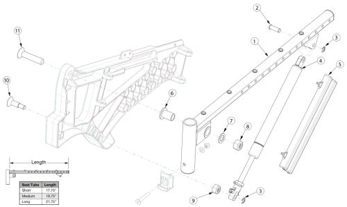 Liberty Seat Frame - Growth parts diagram