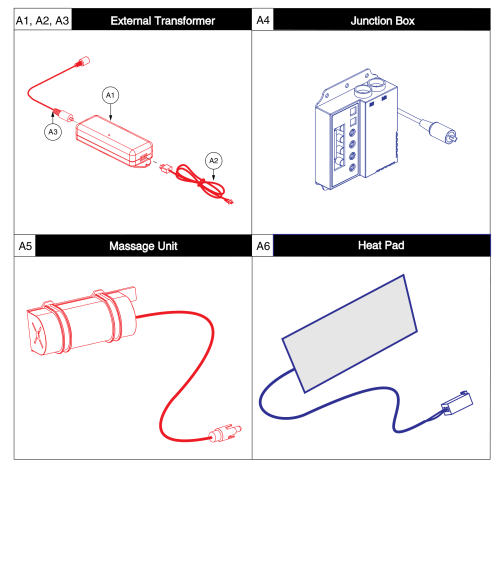 Heat And Massage, External Transformer parts diagram