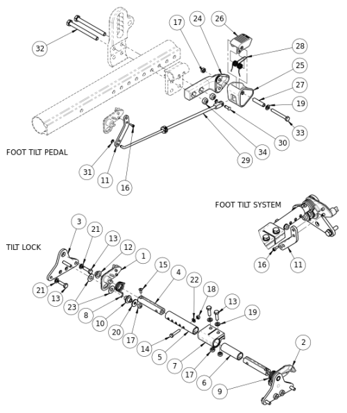 (discontinued 1) Focus Cr Foot Tilt Mechanism parts diagram
