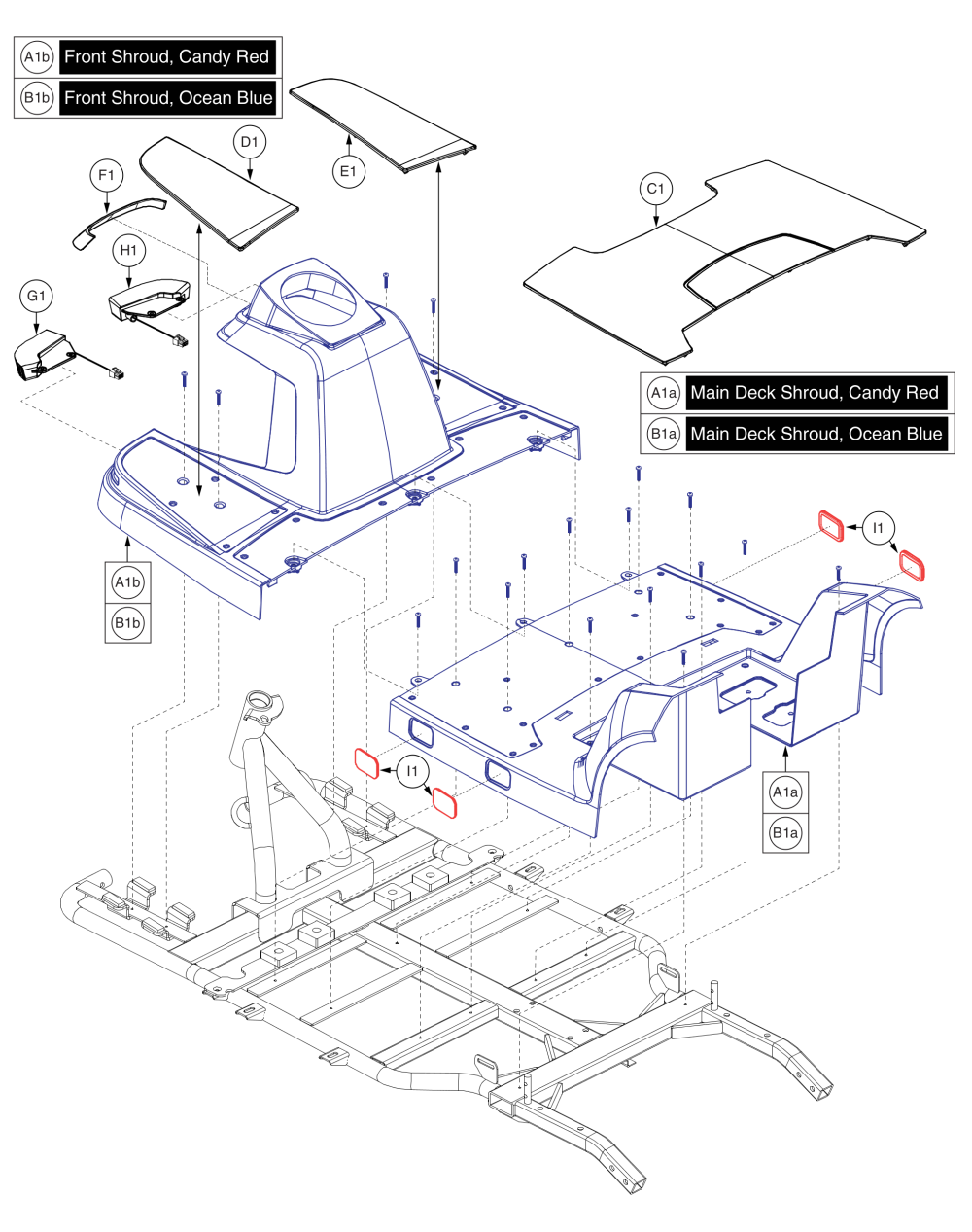 3whl Main Shroud Assembly parts diagram