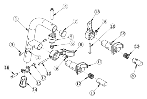 80 Degree Extension Mount Hanger parts diagram