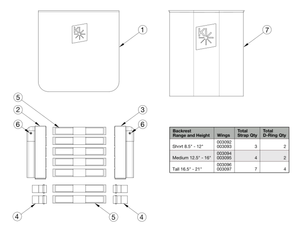 Catalyst E Back Upholstery - Tension Adjustable parts diagram