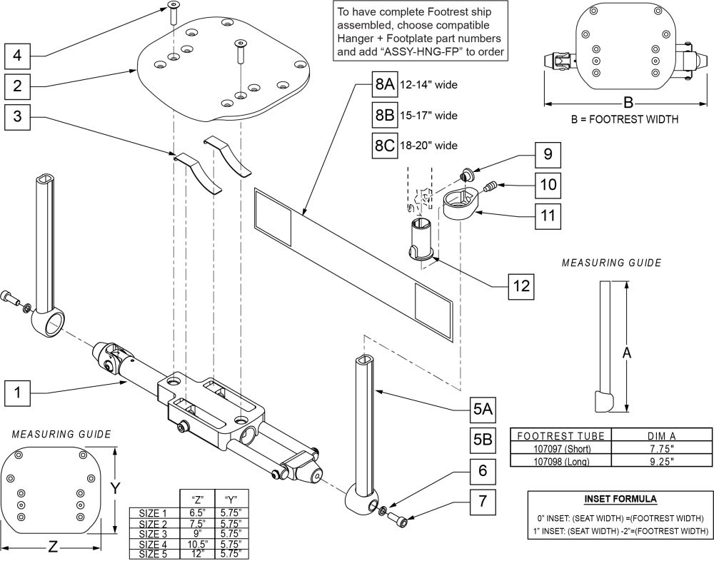 Autofold Footrest Assm parts diagram