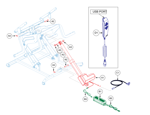 Motor,lift Chair,okin Emc, Single Motor parts diagram