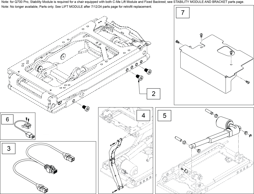 Q700mp Lift Module Prior To 7/12/24 parts diagram