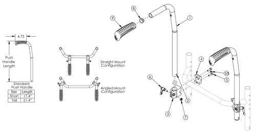 Rigid Stroller Handle parts diagram