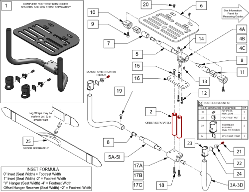 Aluminum Adaptive Flip-back Footrest parts diagram