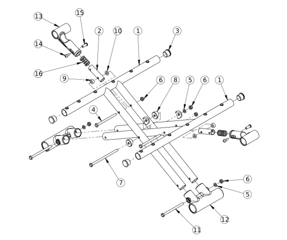 Catalyst Titanium Cross Braces parts diagram